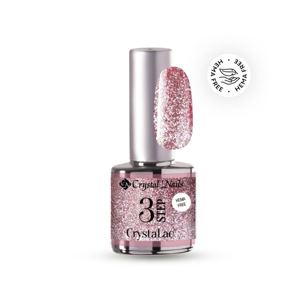 3 STEP CRYSTALAC #05FP (4ml) - Full Platinum - Sparkling rose quartz