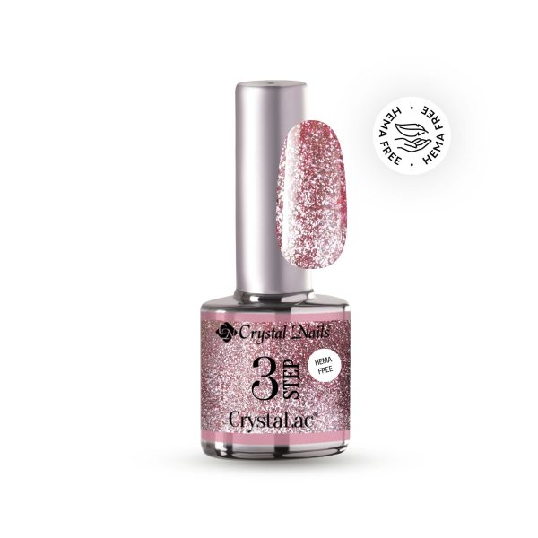 3 STEP CRYSTALAC #05FP (8ml) - Full Platinum - Sparkling rose quartz